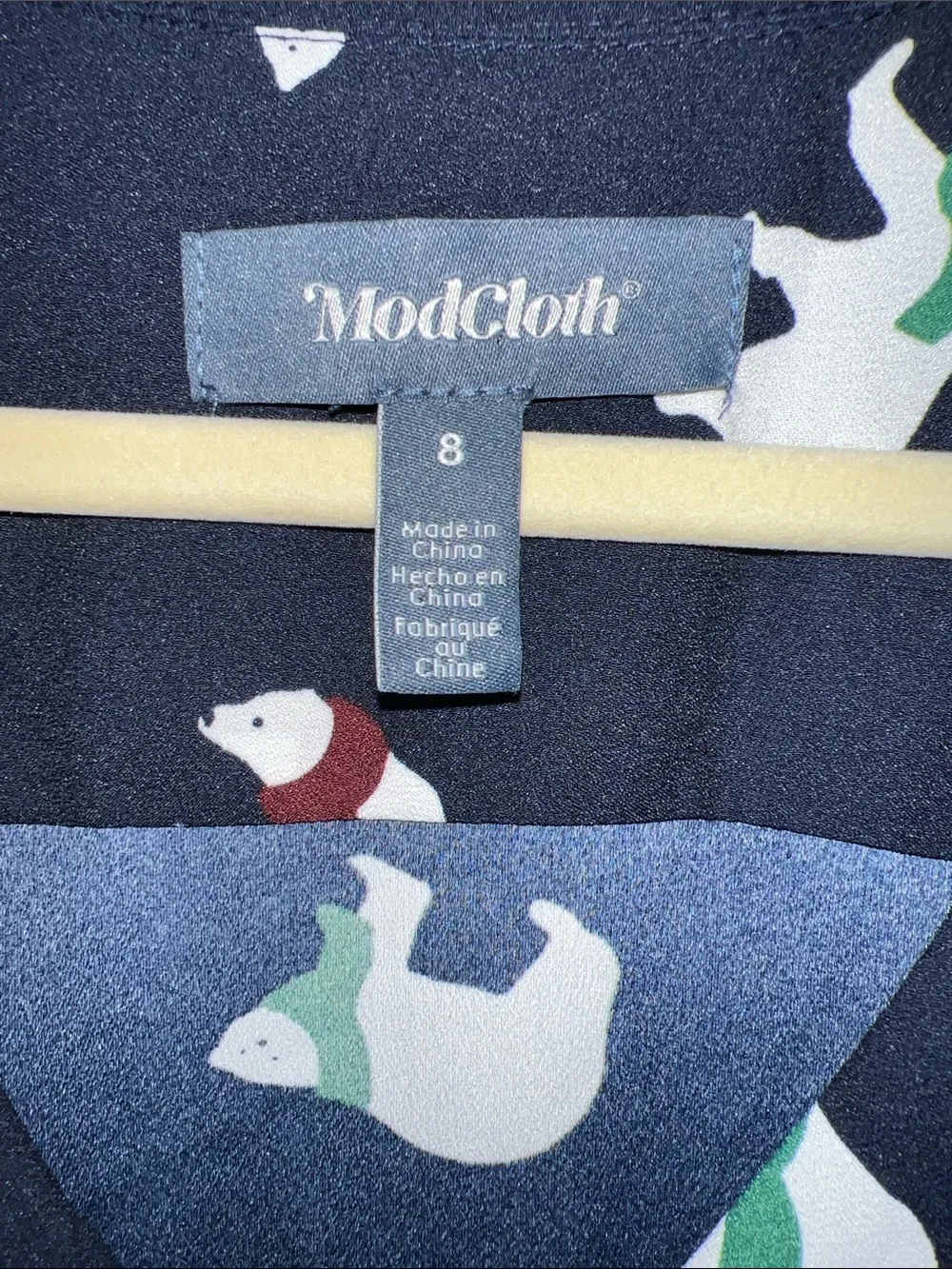 ModCloth Short Sleeve Polar Bear Dress Size 8